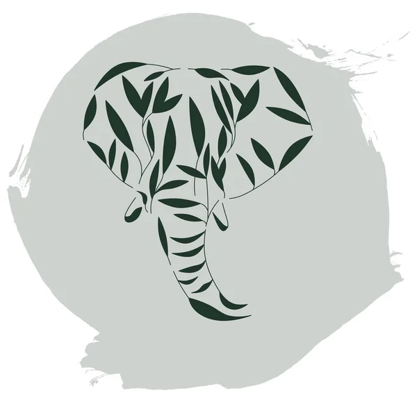 Слон Логотип Слона Иллюстрация Головы Слона Белом Фоне Мазок Кисти — стоковое фото