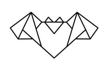 Geometrik tarzda yarasa. Origami sopası.