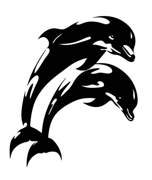 Delfine Delphin Logo Auf Weißem Hintergrund — Stockfoto