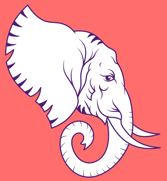 Éléphant Illustration Tête Éléphant Sur Fond Rose — Photo