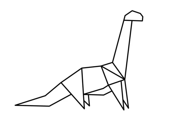 Диплодок Диплодок Динозавра Оригами Геометрическая Иллюстрация Динозавров — стоковое фото