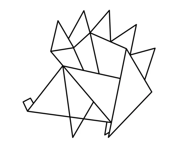 Kirpi Origami Kirpisi Beyaz Arka Planda Kirpinin Geometrik Çizimi Kirpi — Stok fotoğraf