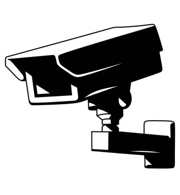 Güvenlik kamerası. İzole edilmiş illüstrasyon video izleme. CCTV