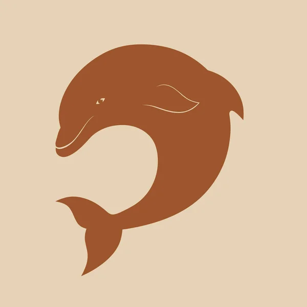 Isolated Silhouette Dolphin Dolphin Logo — Zdjęcie stockowe