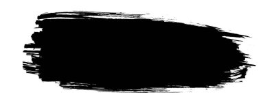 Beyaz arkaplanda siyah fırça darbesi.