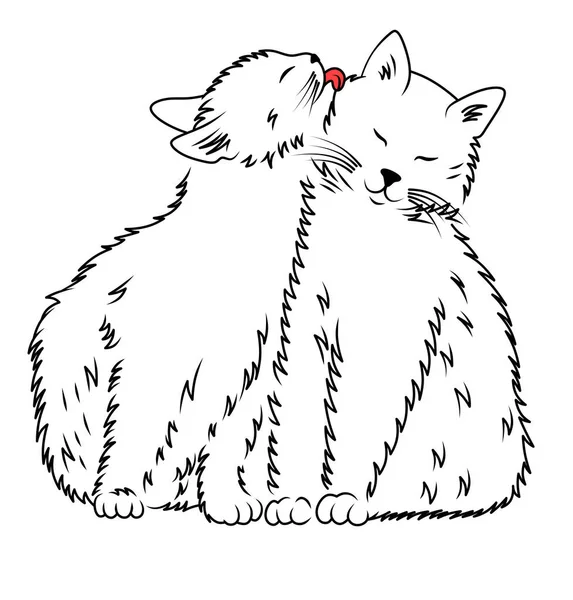 Cats Illustration Cats White Background Pets — Photo