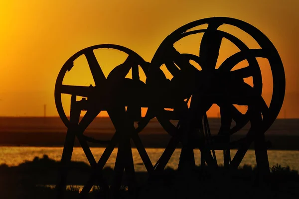 Magnífico atardecer en el paisaje de los salares. — Foto de Stock