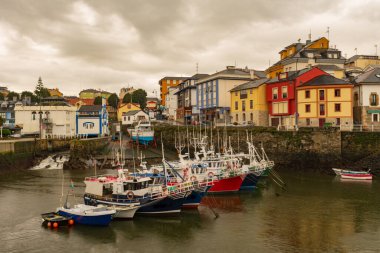 Puerto de Verga 'daki küçük balıkçı limanı - Asturias