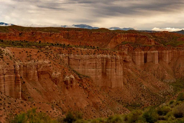 Detenções e falésias das Badlands de Gorafe - Granada. — Fotografia de Stock