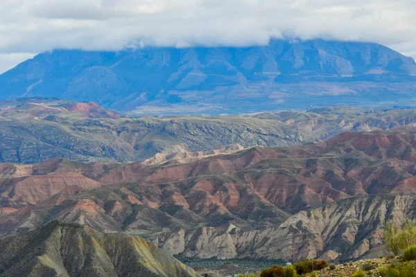 Crests and cliffs of the Badlands of Gorafe - Granada. — Stock Photo, Image