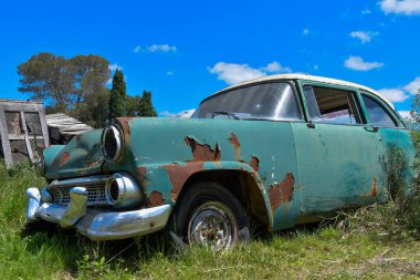 Uruguay 'da terk edilmiş ve bozulmuş eski araçlar.