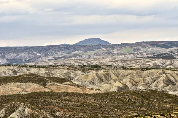 Crests and cliffs of the Badlands of Gorafe - Granada. — Stock Photo, Image