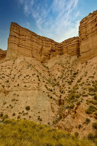 Crests and cliffs of the Badlands of Gorafe - Granada. — Stockfoto