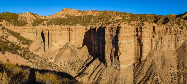 Crestas y acantilados de las Badlands de Gorafe - Granada. — Foto de Stock