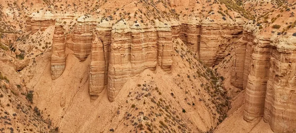 Detenções e falésias das Badlands de Gorafe - Granada. — Fotografia de Stock