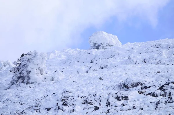Granada 'nın iç kısımlarından karlı manzaralar - İspanya