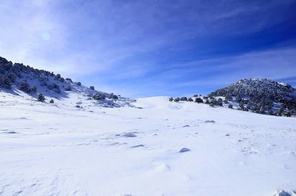 Snowy krajobrazy z wnętrza Granady - Hiszpania — Zdjęcie stockowe