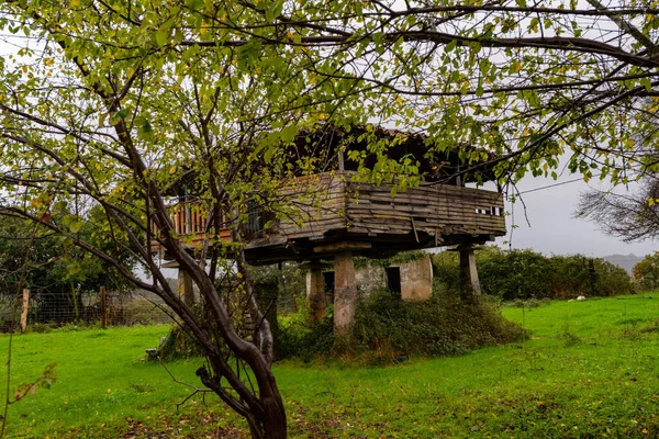 El horreo, tiene un valor folclórico innegable y es un hito de la identidad asturiana — Foto de Stock