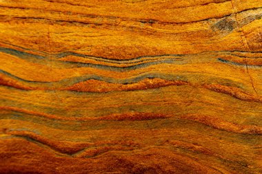 İspanya 'nın Asturian kıyısındaki Playa del Silencio' da Macro manzaraları.