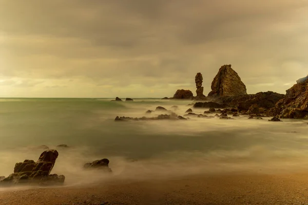 Paisaje de Playa del Silencio en la costa asturiana. —  Fotos de Stock