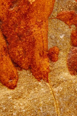 İspanya 'nın Asturian kıyısındaki Playa del Silencio' da Macro manzaraları.