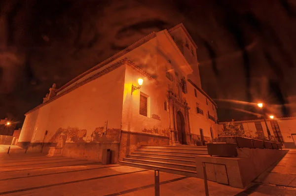 Night photography of the Church of La Merced de Baza, Granada. — Fotografia de Stock