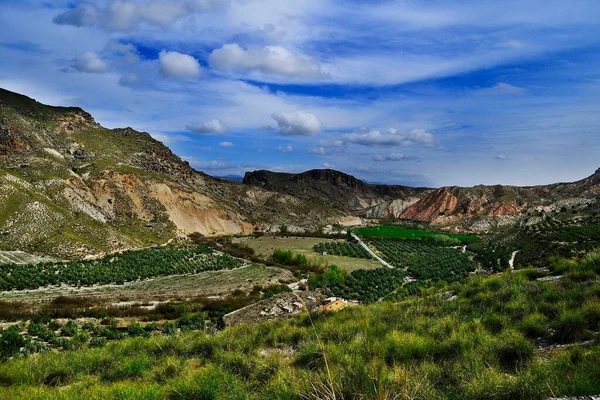 Valley of the river Fardes as it passes through Villanueva de las Torres, Granada. — Zdjęcie stockowe