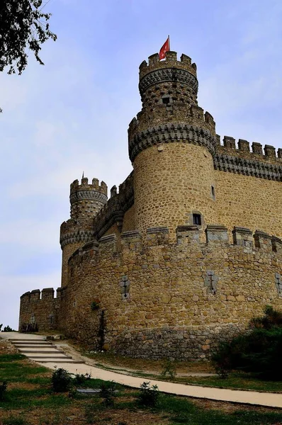 Nytt slott i Manzanares El Real, Madrid. — Stockfoto
