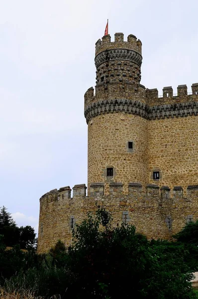 Nytt slott i Manzanares El Real, Madrid. — Stockfoto