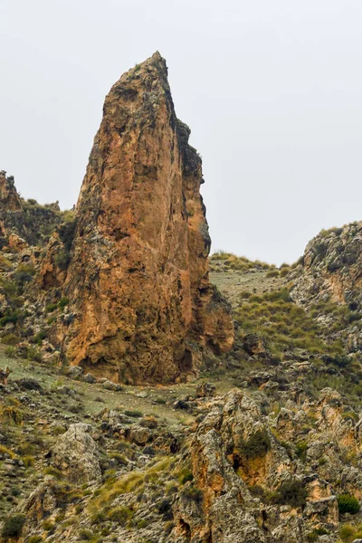 Ridges and cliffs of the Badland de los Coloraos in the Geopark of Granada — Stock Photo, Image
