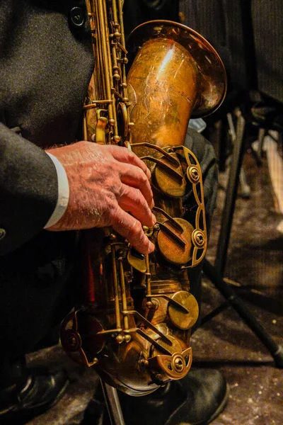 El saxofón, también conocido como saxofón o simplemente saxofón — Foto de Stock