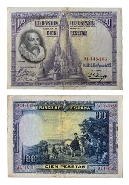 İspanyol Peseta - 1928 'den 100 peseta.