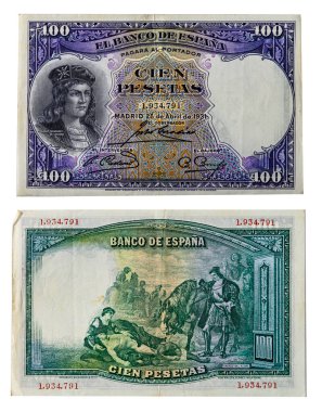 İspanyol Peseta - 1931 'den 100 peseta.