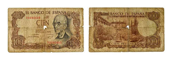 Peseta spagnola - 100 peseta dal 1970 — Foto Stock