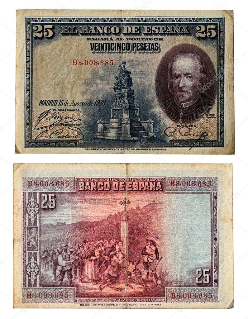 Spanish peseta - 25 peseta banknote from 1928