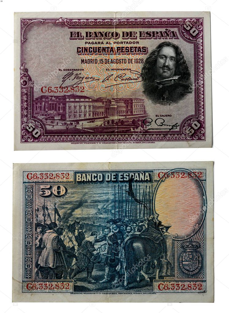 Spanish peseta - 50 peseta banknote from 1928