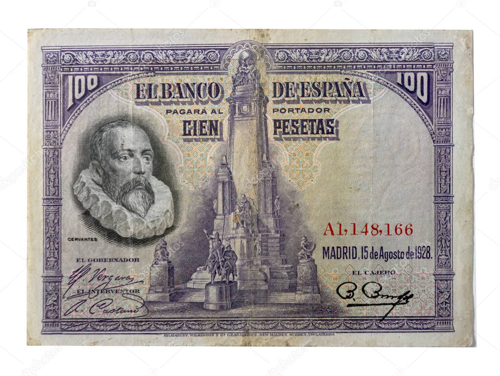 Spanish peseta - 100 peseta bill from 1928