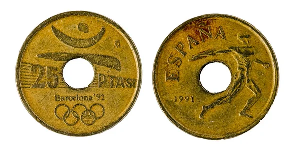 Pièces espagnoles - 25 pesetas. Juan Carlos I. Jeux Olympiques, 1991 — Photo