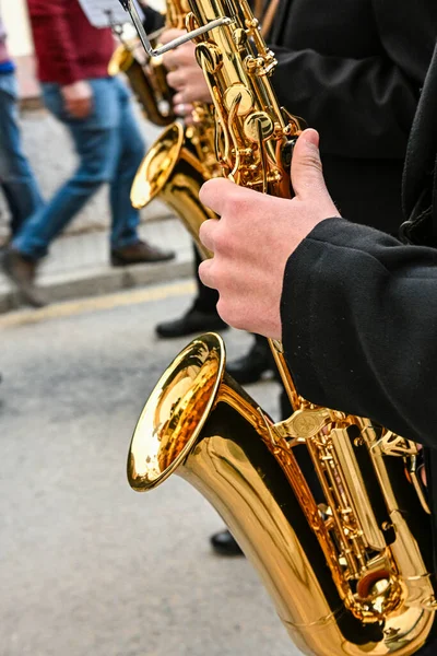 Saxofonen, även känd som saxofon eller helt enkelt saxofon — Stockfoto
