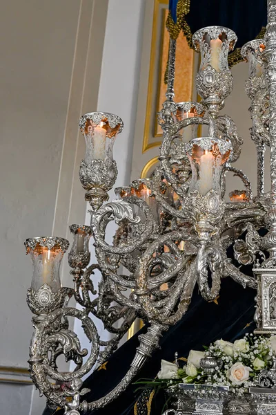 Tail candlesticks in the passage or throne of Holy Week — Stock Fotó