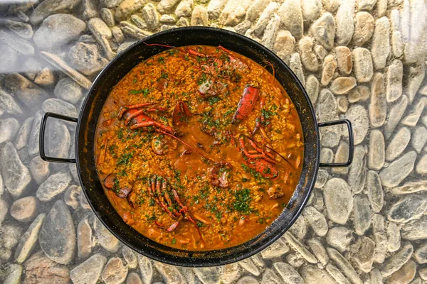 Homemade Lobster Seafood Paella — ストック写真