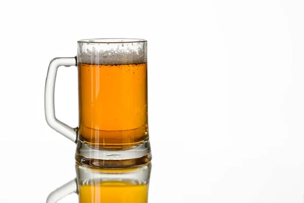 Beer Mug White Background Copy Space — Fotografia de Stock