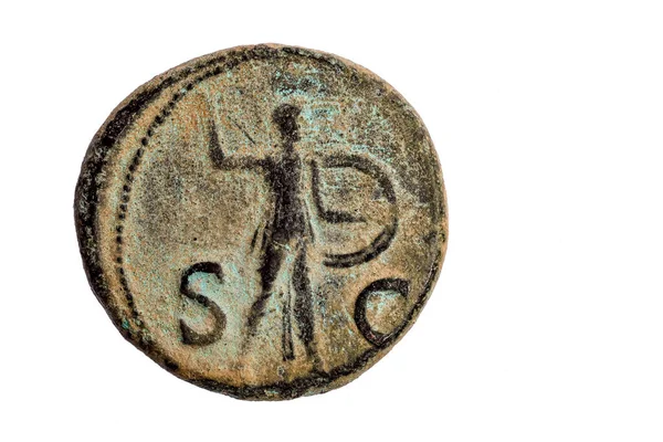 Moneda Bronce Del Imperio Romano Agosto —  Fotos de Stock