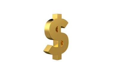 Dolar para birimi sembolü altın - 3d İllüstrasyon, 3D canlandırma