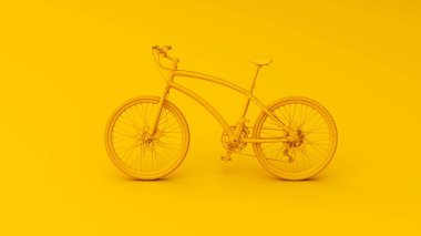Sarı arka planda sarı bisiklet 