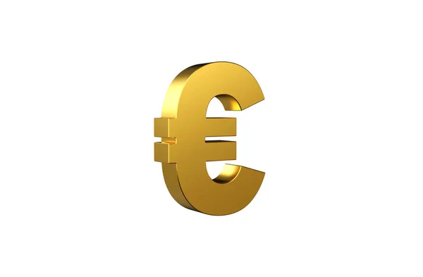 Signo Dorado Del Euro Sobre Fondo Blanco —  Fotos de Stock
