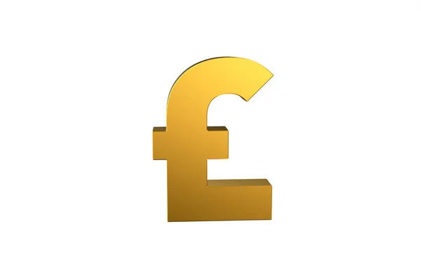 Gbp Libra Šterlinků Symbol Měny Zlatě Ilustrace Vykreslování — Stock fotografie
