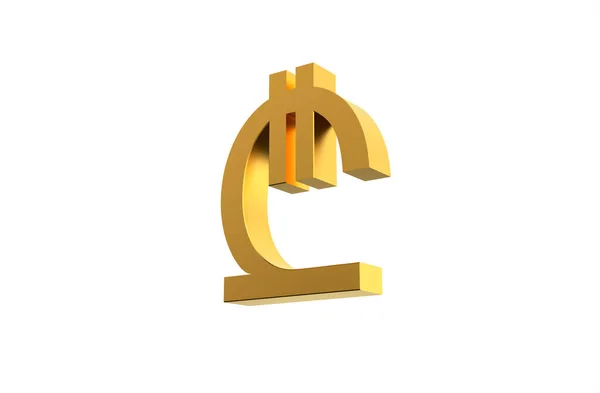Georgische Lari Valuta Symbool Goud Illustratie Weergave — Stockfoto