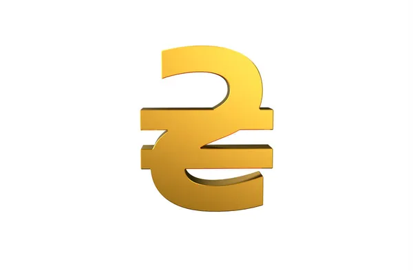 Hryvnia Ucraniana Símbolo Moneda Oro Ilustración Representación — Foto de Stock