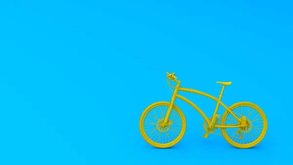 Bicicleta Amarilla Sobre Fondo Azul — Foto de Stock